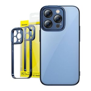 Protective glass Baseus  Baseus Glitter Transparent Case and Tempered Glass set for iPhone 14 Pro Max (blue) 