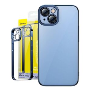 Protective glass Baseus  Baseus Glitter Transparent Case and Tempered Glass set for iPhone 14 Plus (blue) 