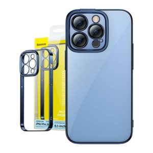 Protective glass Baseus  Baseus Glitter Transparent Case and Tempered Glass set for iPhone 14 Pro (blue) 