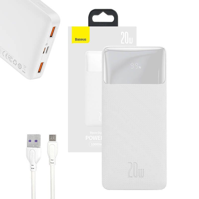 Power bank Baseus Powerbank Baseus Bipow 10000mAh, 20W (white)