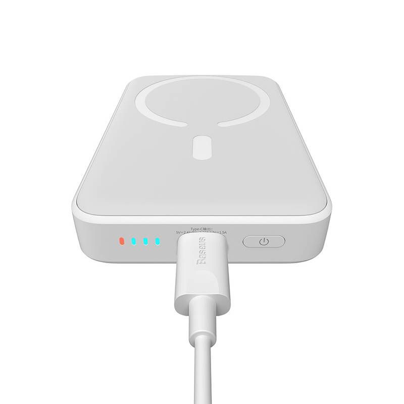Väline aku Baseus Powerbank Baseus Magnetic, 10000mAh, USB-C 20W, MagSafe (white)