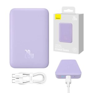 Väline aku Baseus  Powerbank Baseus Magnetic Mini 10000mAh, USB-C  20W MagSafe (purple) 