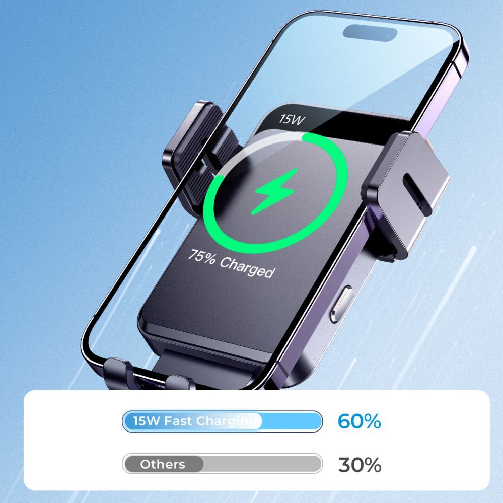 Adaptrid Joyroom Joyroom JR-ZS219 electric dashboard mount with 15W inductive charger - black