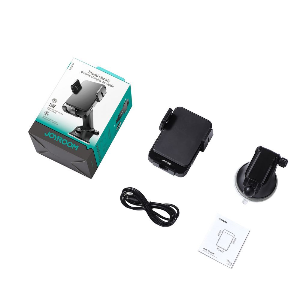 Adaptrid Joyroom Joyroom JR-ZS219 electric dashboard mount with 15W inductive charger - black