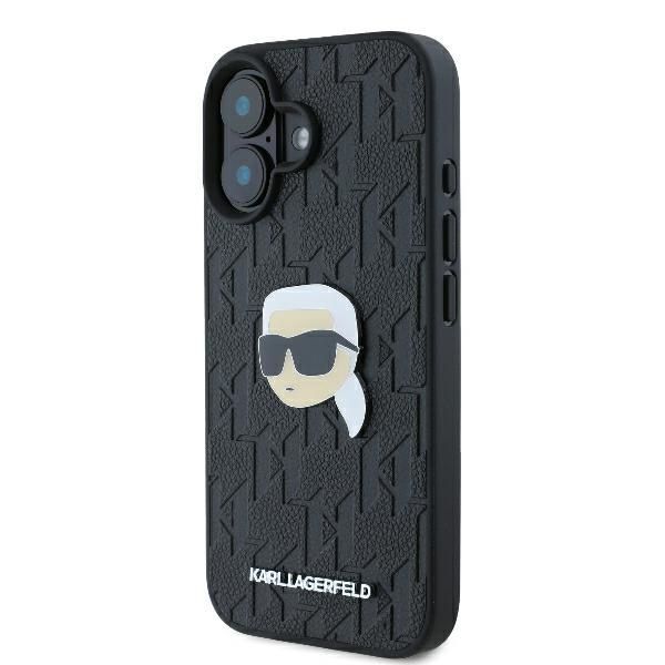 Other Phone Accessory Karl Lagerfeld Karl Lagerfeld Monogram Karl Head Pin iPhone 16 Case - Black