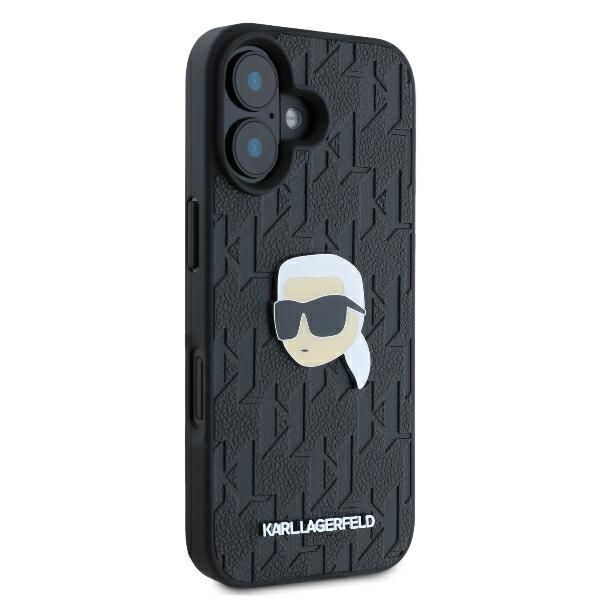 Other Phone Accessory Karl Lagerfeld Karl Lagerfeld Monogram Karl Head Pin iPhone 16 Case - Black