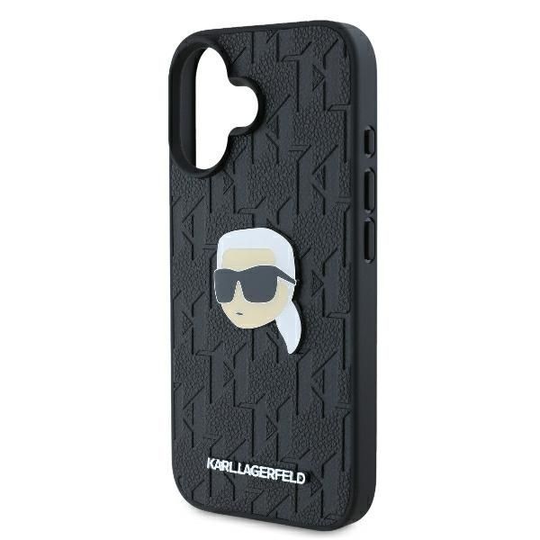 Other Phone Accessory Karl Lagerfeld Karl Lagerfeld Monogram Karl Head Pin iPhone 16 Case - Black