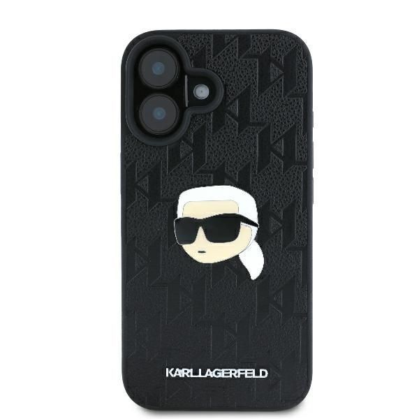 Other Phone Accessory Karl Lagerfeld Karl Lagerfeld Monogram Karl Head Pin iPhone 16 Case - Black