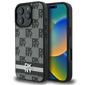 Kitas telefono priedas DKNY  DKNY Checkered Pattern & Printed Stripes Case for iPhone 16 Pro - Black 