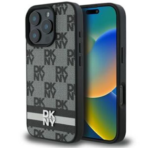 Kitas telefono priedas DKNY  DKNY Checkered Pattern & Printed Stripes Case for iPhone 16 Pro Max - Black 