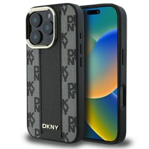 Cits mobilo telefonu aksesuārs DKNY  DKNY Checkered Pattern Magsafe iPhone 16 Pro Case - Black 