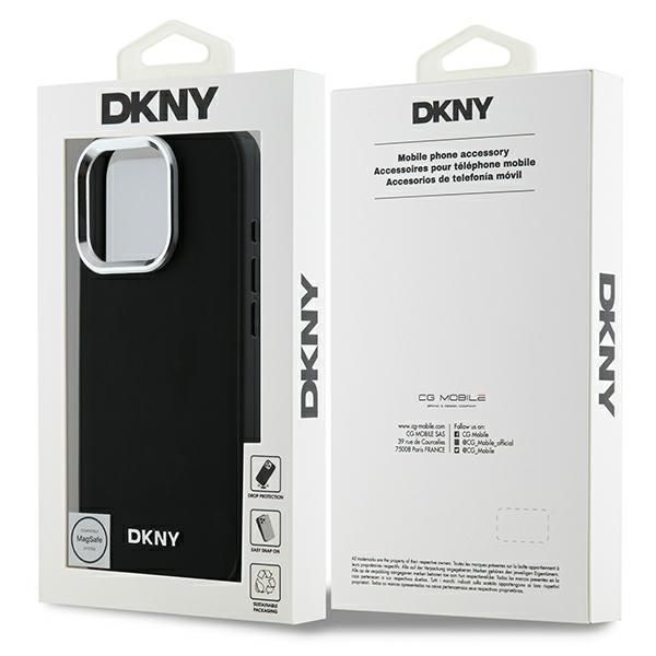 Muu telefoni lisavarustus DKNY DKNY Plain Silver Logo MagSafe iPhone 16 Pro Case - Black