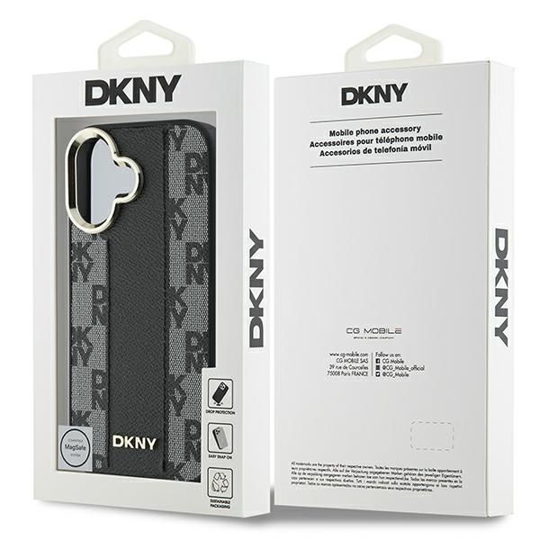 Cits mobilo telefonu aksesuārs DKNY DKNY Checkered Pattern Magsafe iPhone 16 Plus Case - Black