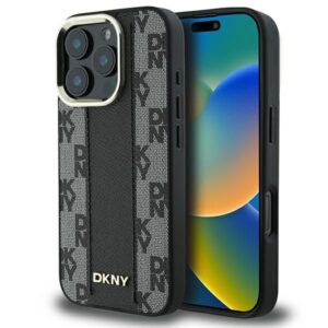 Cits mobilo telefonu aksesuārs DKNY Apple DKNY Checkered Pattern Magsafe iPhone 16 Pro Max Case - Black 