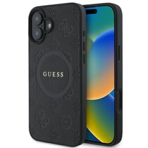 Kitas telefono priedas Guess  Guess Saffiano Peony Classic Logo MagSafe case for iPhone 16 - black 