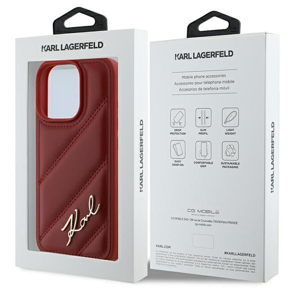 Muu telefoni lisavarustus Karl Lagerfeld Karl Lagerfeld Quilted Signature iPhone 16 Pro Case - Red