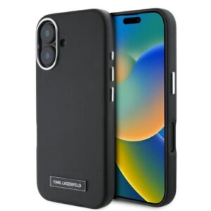 Kitas telefono priedas Karl Lagerfeld  Karl Lagerfeld FW Metal Plate MagSafe iPhone 16 Case - Black 
