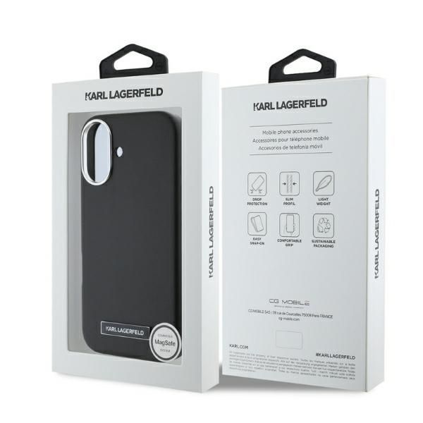 Other Phone Accessory Karl Lagerfeld Karl Lagerfeld FW Metal Plate MagSafe iPhone 16 Case - Black