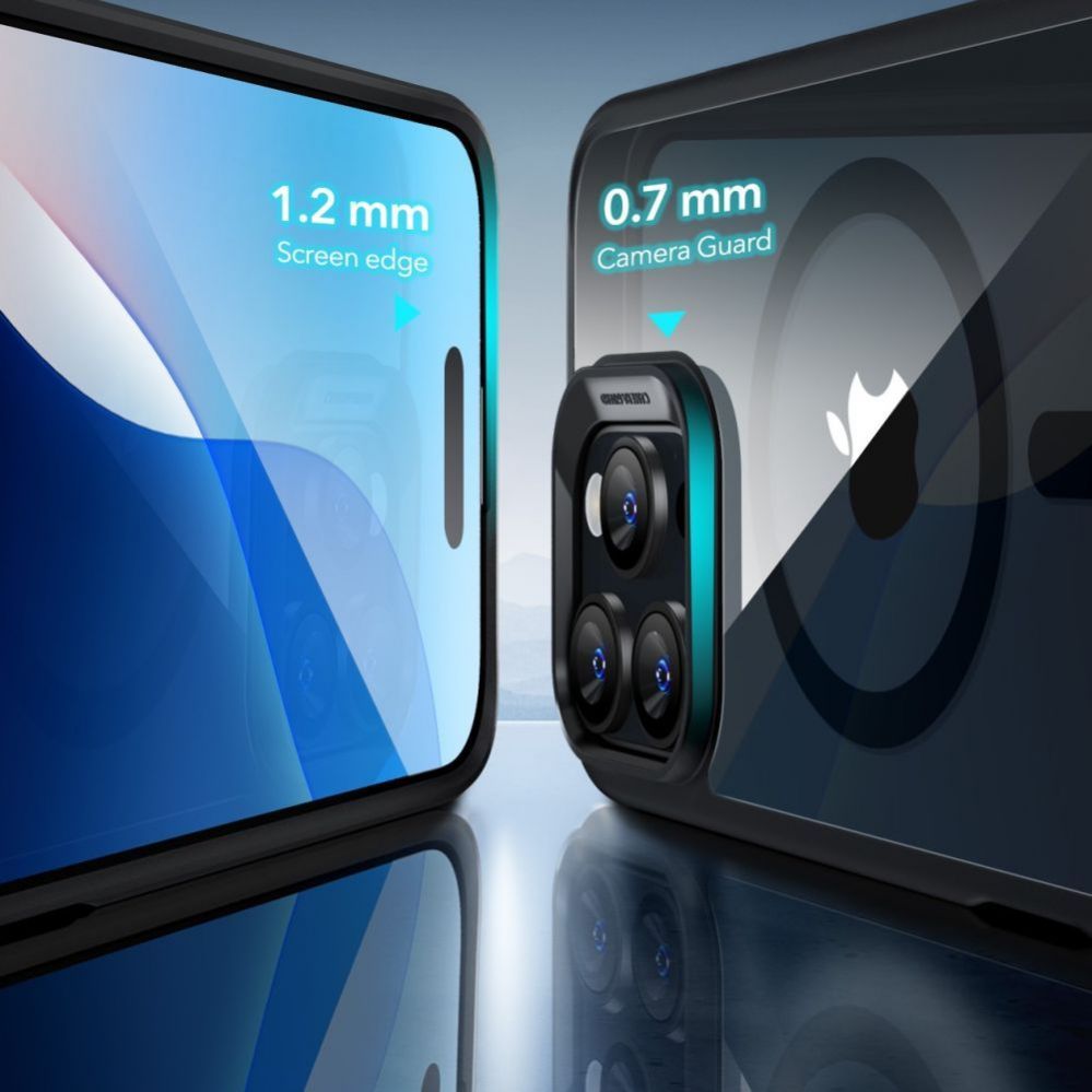 Other Phone Accessory ESR ESR Classic Hybrid Halolock MagSafe Case + Tempered Glass for iPhone 16 Pro - Clear with Black Frame