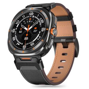 Kitas telefono priedas Tech-Protect  Tech-Protect Delta Pro Leather Strap for Samsung Galaxy Watch Ultra (47mm) - Black 