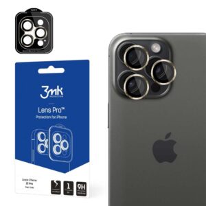 Other Phone Accessory 3MK  3mk Lens Protection Pro Camera Cover with Gold Frame for iPhone 15 Pro 