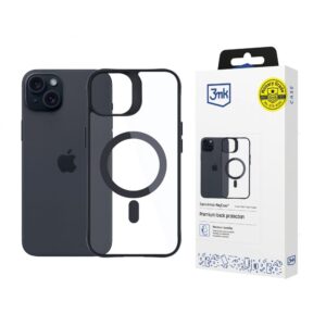Other Phone Accessory 3MK  3mk Satin Armor MagCase with MagSafe for iPhone 15 Plus - Clear with Black Frame 