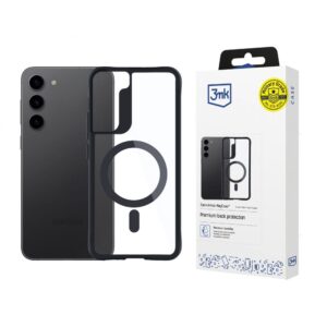 Other Phone Accessory 3MK  3mk Satin Armor MagCase with MagSafe for Samsung Galaxy S23+ - Transparent with Black Frame 