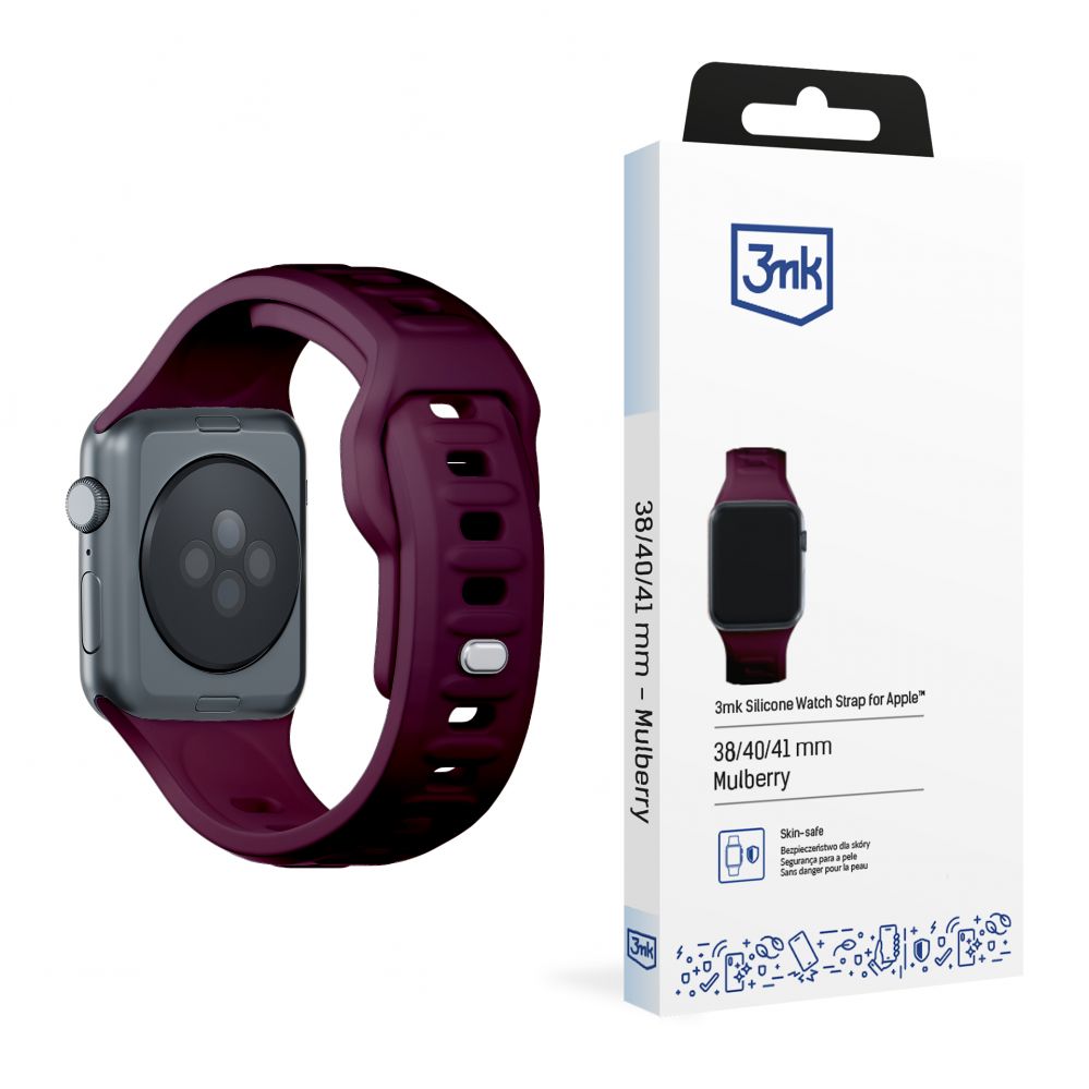 Muu telefoni lisavarustus 3MK 3mk Silicone Watch Strap for Apple Watch 38 / 40 / 41 mm - Burgundy