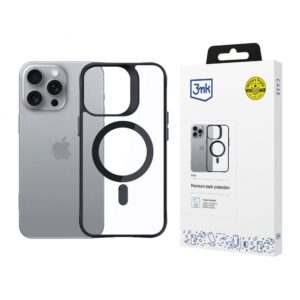 Other Phone Accessory 3MK  3mk Satin Armor MagCase with MagSafe for iPhone 16 Pro - Clear with Black Frame 