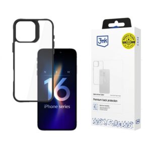 Other Phone Accessory 3MK  3mk Satin Armor Case+ for iPhone 16 Pro - Transparent with Black Frame 