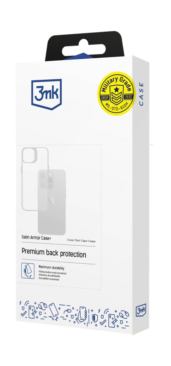 Other Phone Accessory 3MK 3mk Satin Armor Case+ for Samsung Galaxy A35 5G - transparent with black frame