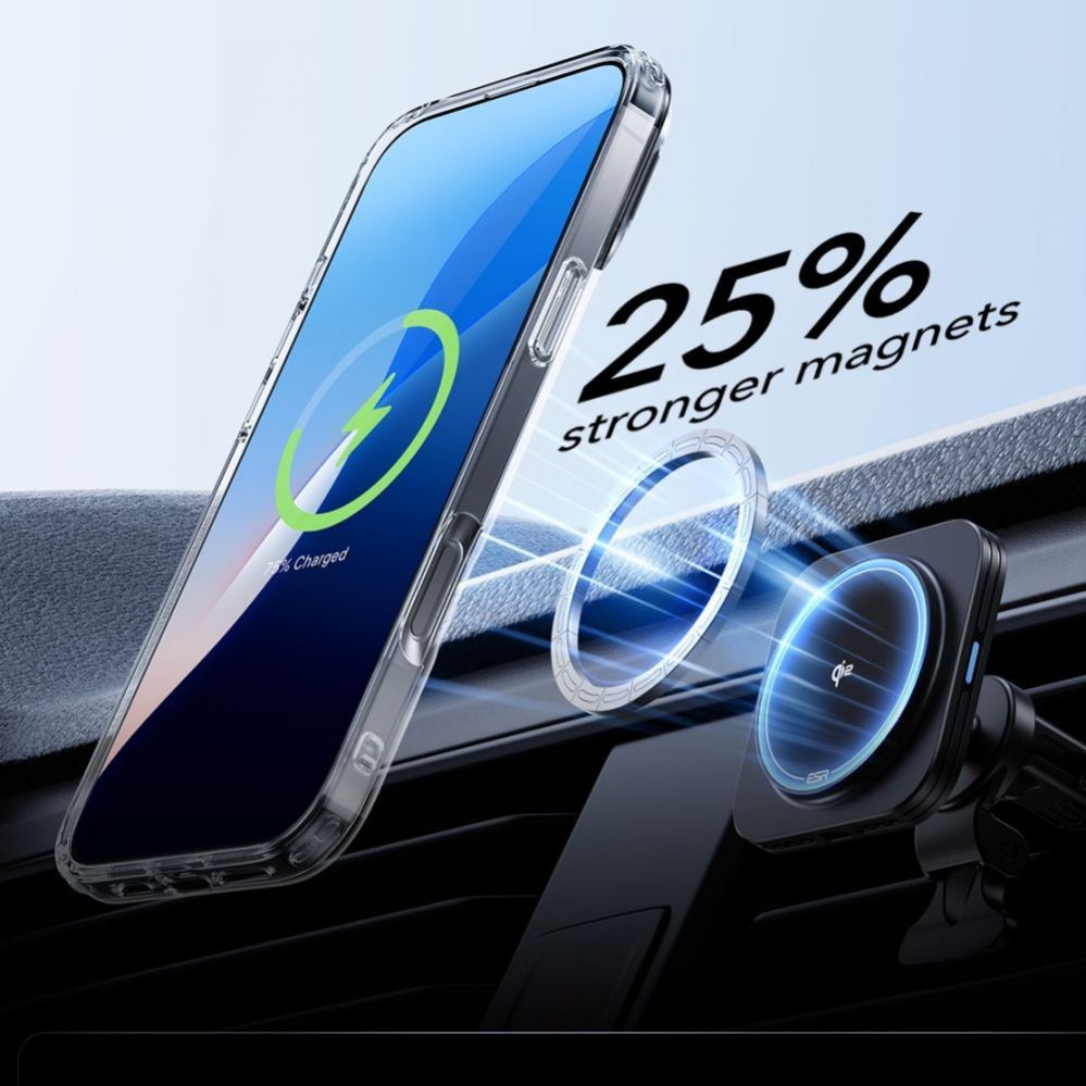 Other Phone Accessory ESR ESR Classic Hybrid Kickstand Halolock MagSafe Case Set with Stand + Tempered Glass for iPhone 16 Pro - Clear