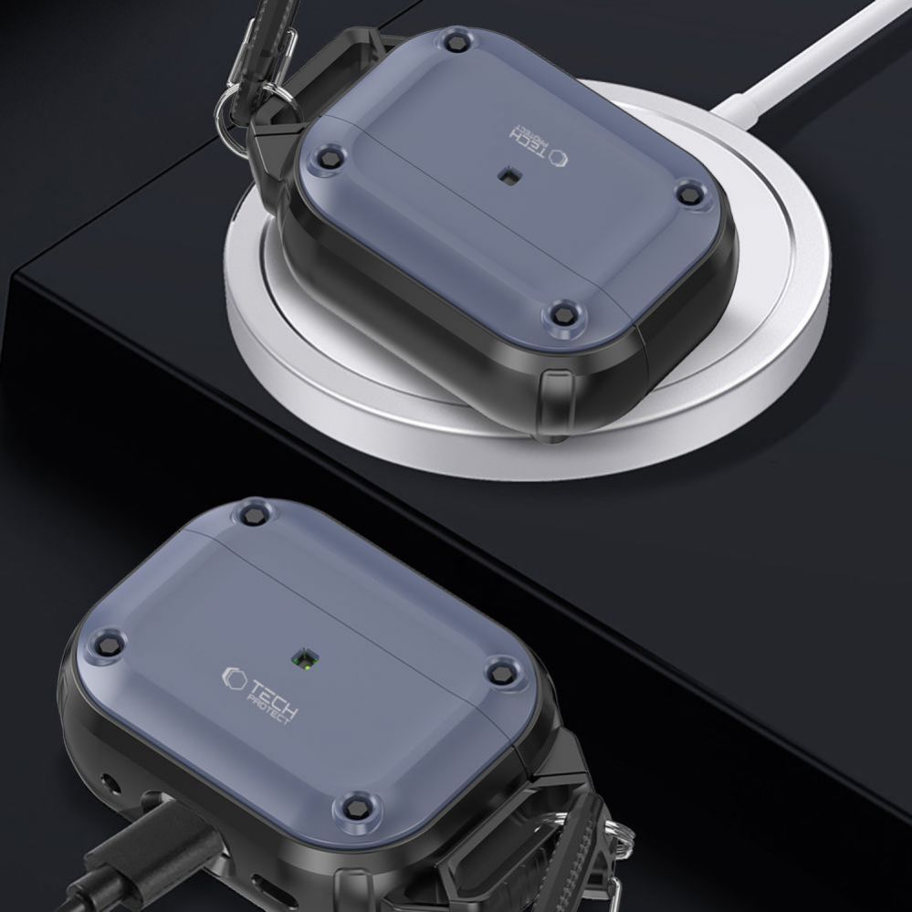 Muu telefoni lisavarustus Tech-Protect Tech-Protect Rough Hook Case with Carabiner for Apple AirPods Pro 1 / 2 - Blue