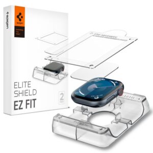 Kitas telefono priedas Spigen  Spigen Elite Shield ”EZ FIT” Hybrid Glass 2-PACK for Apple Watch 10 (42MM) - Clear 