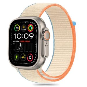 Cits mobilo telefonu aksesuārs Tech-Protect  Tech-Protect Nylon Strap for Apple Watch 6 / 7 / 8 / 9 / 10 / SE / Ultra 1 / 2 (44 / 45 / 46 / 49 MM) - Beige 