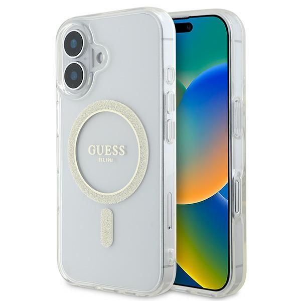 Muu telefoni lisavarustus Guess Apple Guess IML Glitter Circle MagSafe iPhone 16 Case - Clear