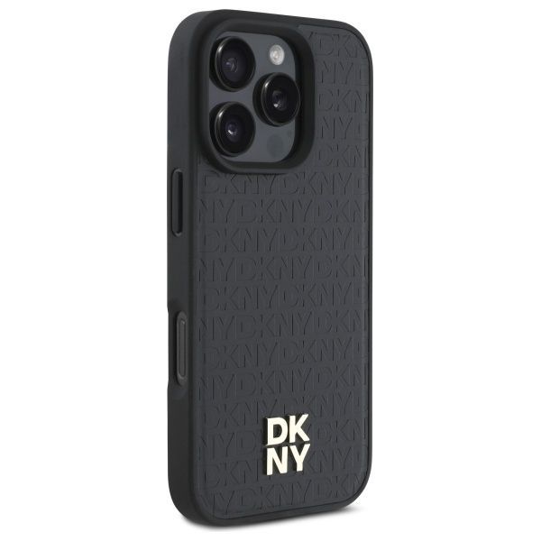 Muu telefoni lisavarustus DKNY DKNY Repeat Pattern Stack Logo MagSafe iPhone 16 Pro Case - Black