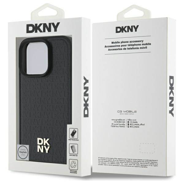 Muu telefoni lisavarustus DKNY DKNY Repeat Pattern Stack Logo MagSafe iPhone 16 Pro Case - Black