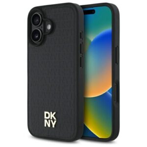 Kitas telefono priedas DKNY  DKNY Repeat Pattern Stack Logo MagSafe iPhone 16 Case - Black 