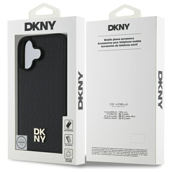 Other Phone Accessory DKNY DKNY Repeat Pattern Stack Logo MagSafe iPhone 16 Case - Black