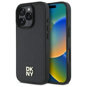 Cits mobilo telefonu aksesuārs DKNY  DKNY DKHMP16XPSHRPSK iPhone 16 Pro Max 6.9" hardcase black/black Repeat Pattern Stack Logo MagSafe 