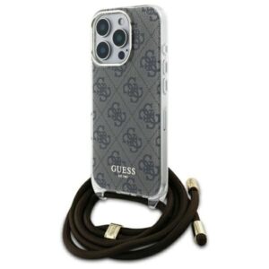 Kitas telefono priedas Guess  Guess Crossbody Cord 4G Print Case for iPhone 16 Pro Max - Brown 