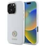 Other Phone Accessory Guess  Guess GUHCP16XM4DGPH iPhone 16 Pro Max 6.9" white/white hardcase Silicone Logo Strass 4G 