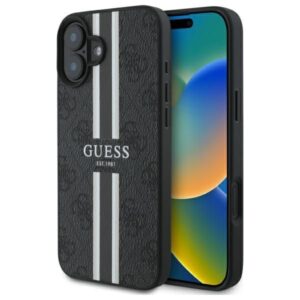 Kitas telefono priedas Guess  Guess 4G Printed Stripes MagSafe case for iPhone 16 - black 