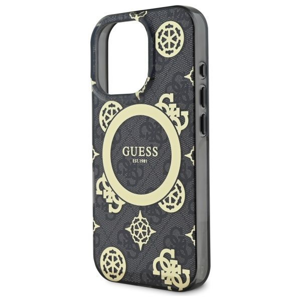 Other Phone Accessory Guess Guess IML Peony On 4G Background MagSafe Case for iPhone 16 Pro Max - Black