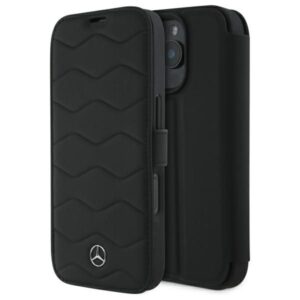 Other Phone Accessory Mercedes-Benz  Mercedes MB Waves Leather Case for iPhone 16 Pro Max - Black 