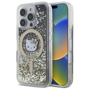 Kitas telefono priedas Hello Kitty  Hello Kitty Liquid Glitter Fever MagSafe iPhone 16 Pro Case - Gold 