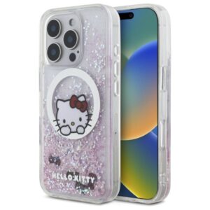 Kitas telefono priedas Hello Kitty  Hello Kitty Liquid Glitter Sweet Kitty Bows MagSafe iPhone 16 Pro Case - White 