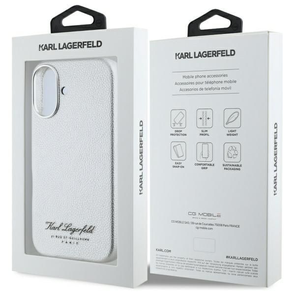Other Phone Accessory Karl Lagerfeld Karl Lagerfeld KLHCP16SPGWCMKHG iPhone 16 6.1" hardcase gray/grey hotel RSG