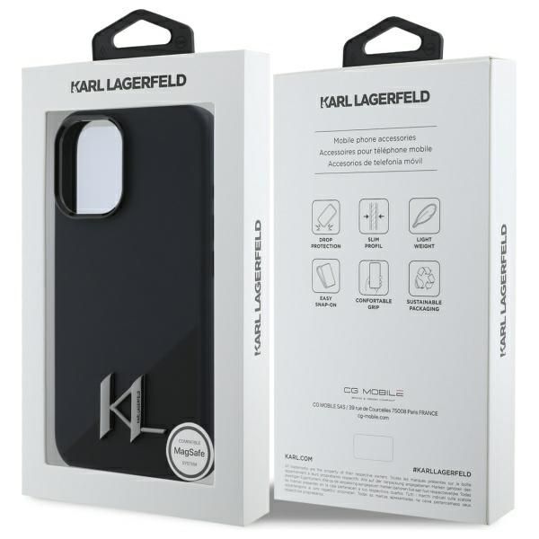Other Phone Accessory Karl Lagerfeld Karl Lagerfeld KLHMP16SSCMKMPCK iPhone 16 6.1" black/black hardcase Silicone Shadow Metal Initial MagSafe